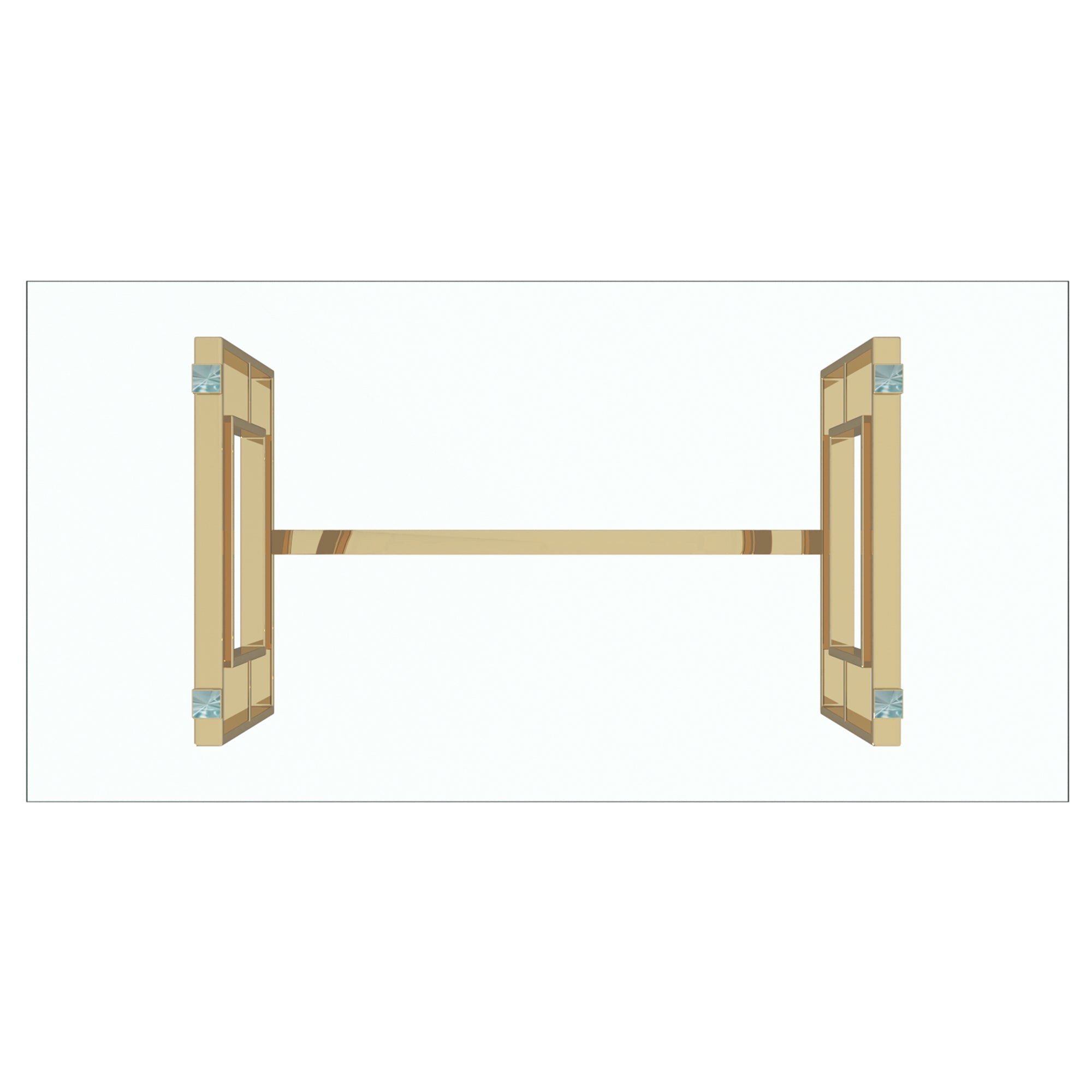 Eros Dining Table - Gold Geometric Legs Glass Top-DECOROLALA