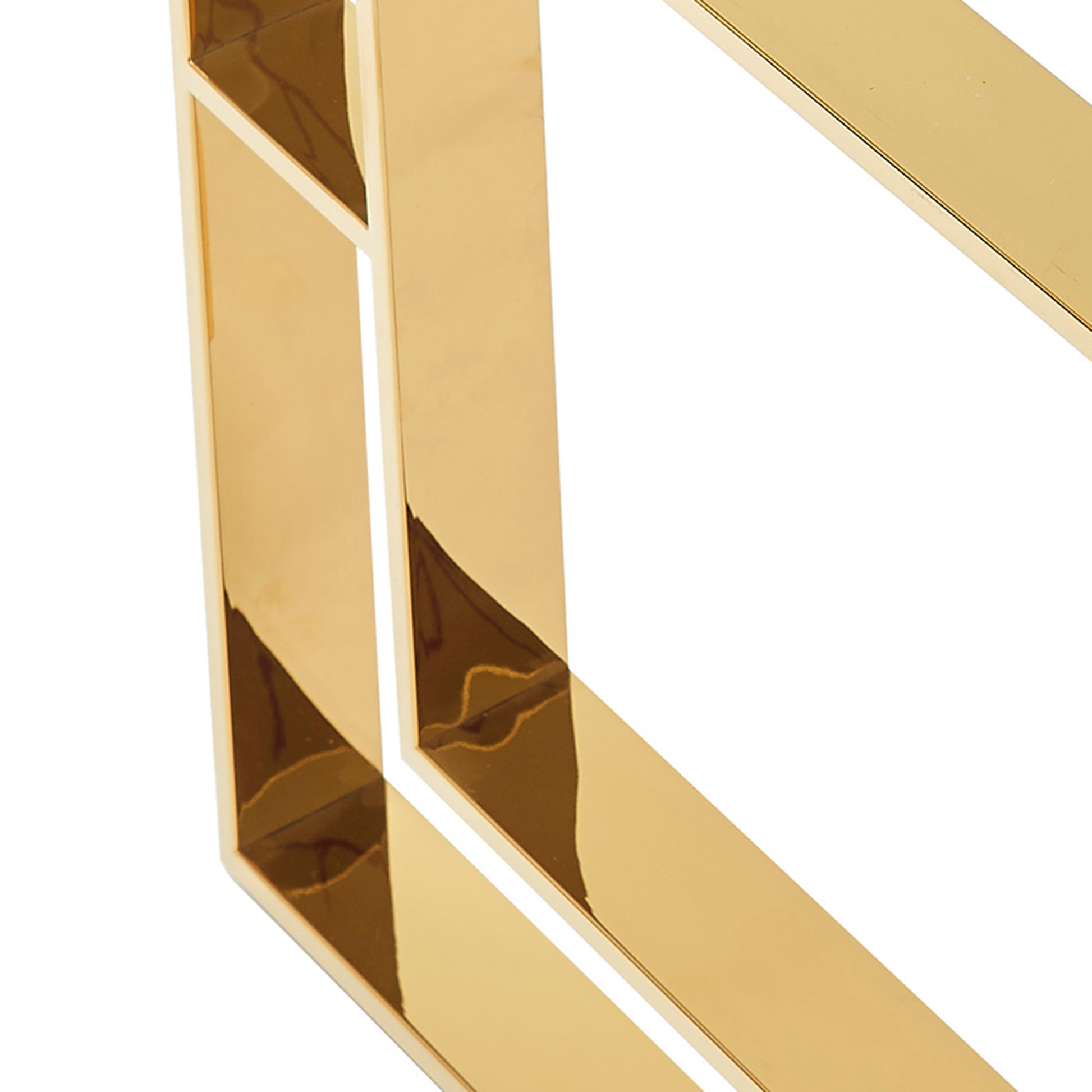 Eros Dining Table - Gold Geometric Legs Glass Top-DECOROLALA