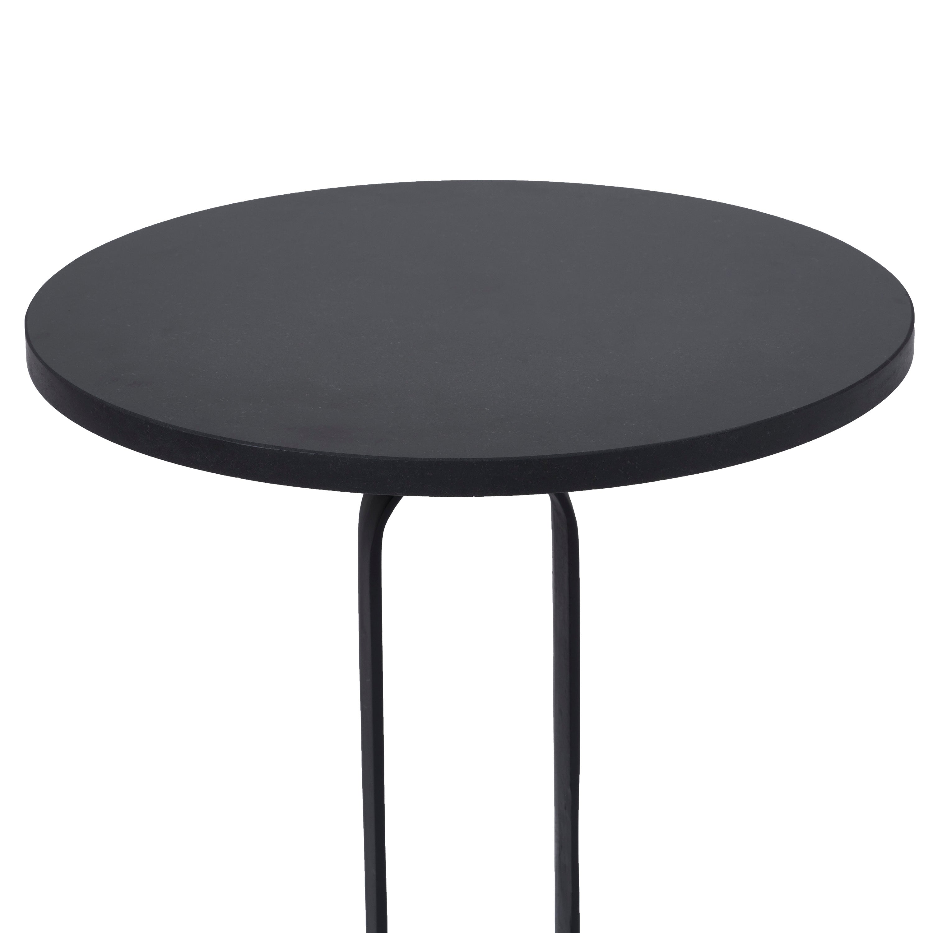 Eryx Indoor Cast Aluminum Side Table, Matte Black-End Table-DECOROLALA