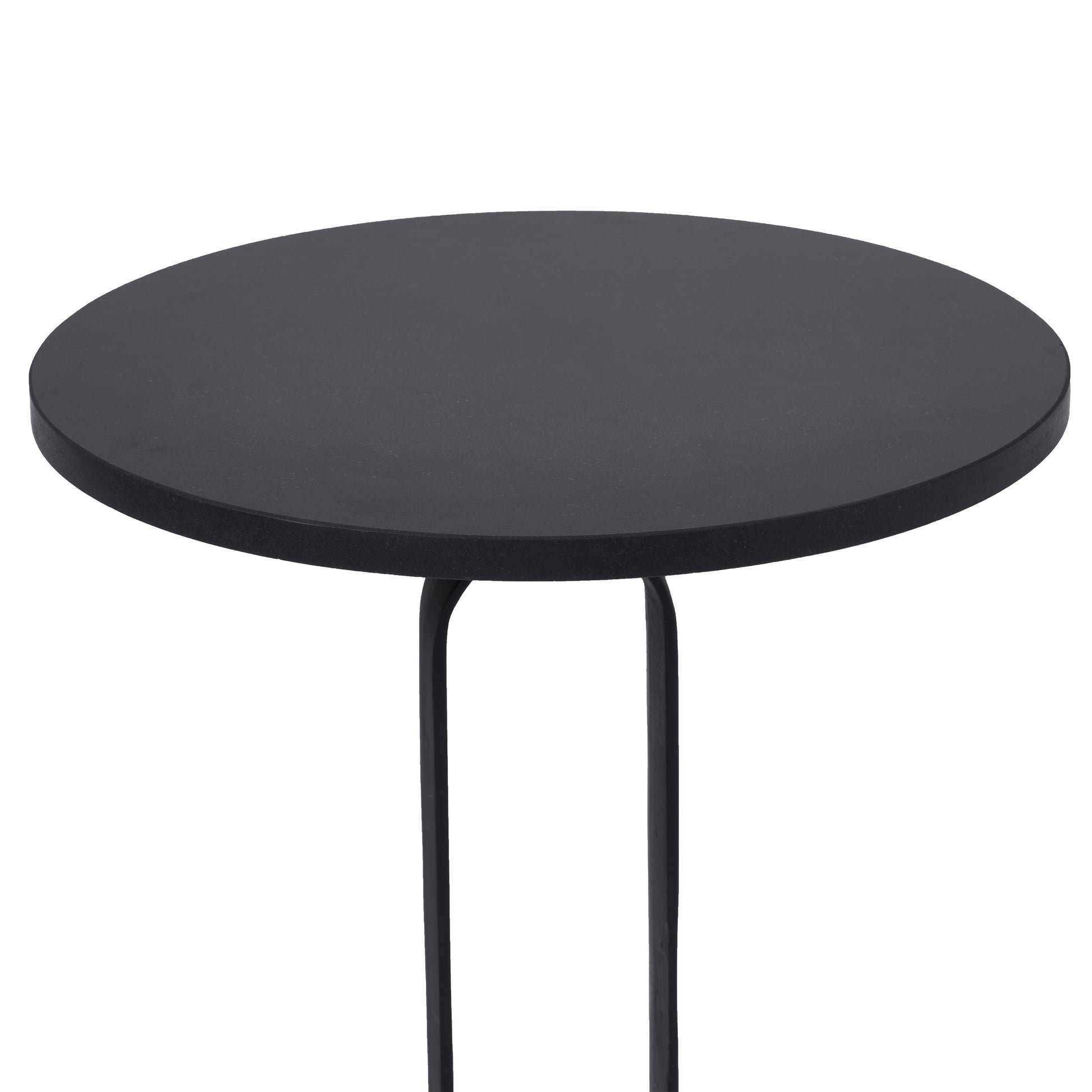 Eryx Indoor Cast Aluminum Side Table, Matte Black-End Table-DECOROLALA