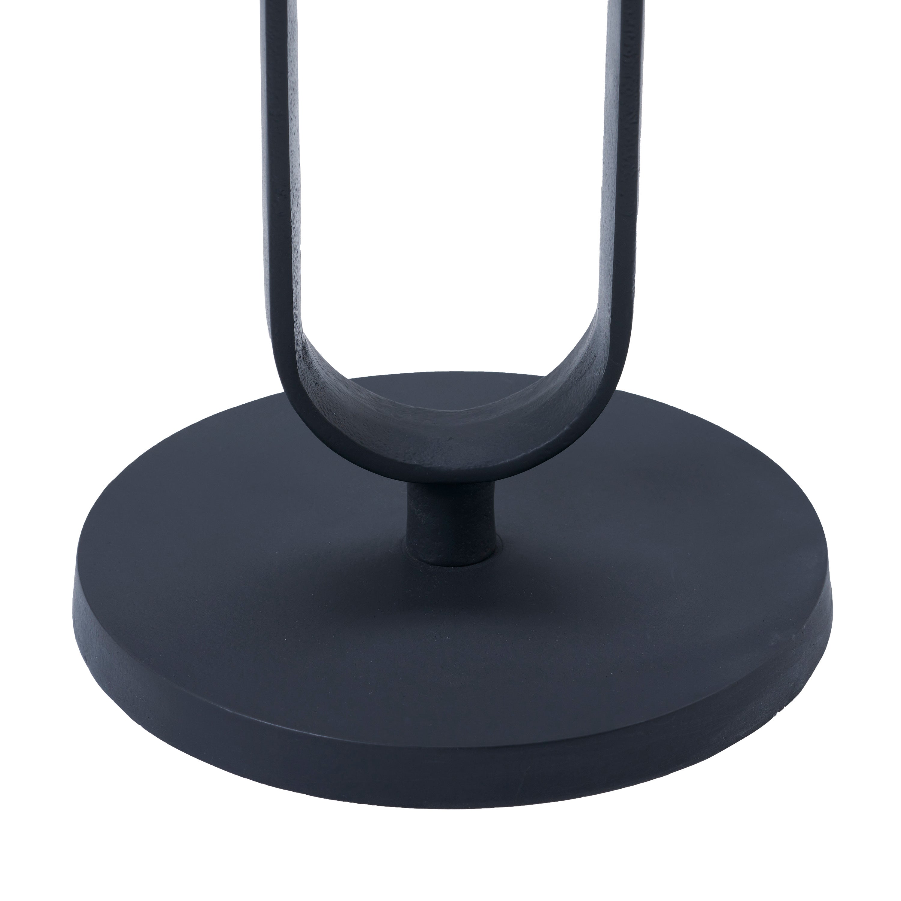 Eryx Indoor Cast Aluminum Side Table, Matte Black-End Table-DECOROLALA