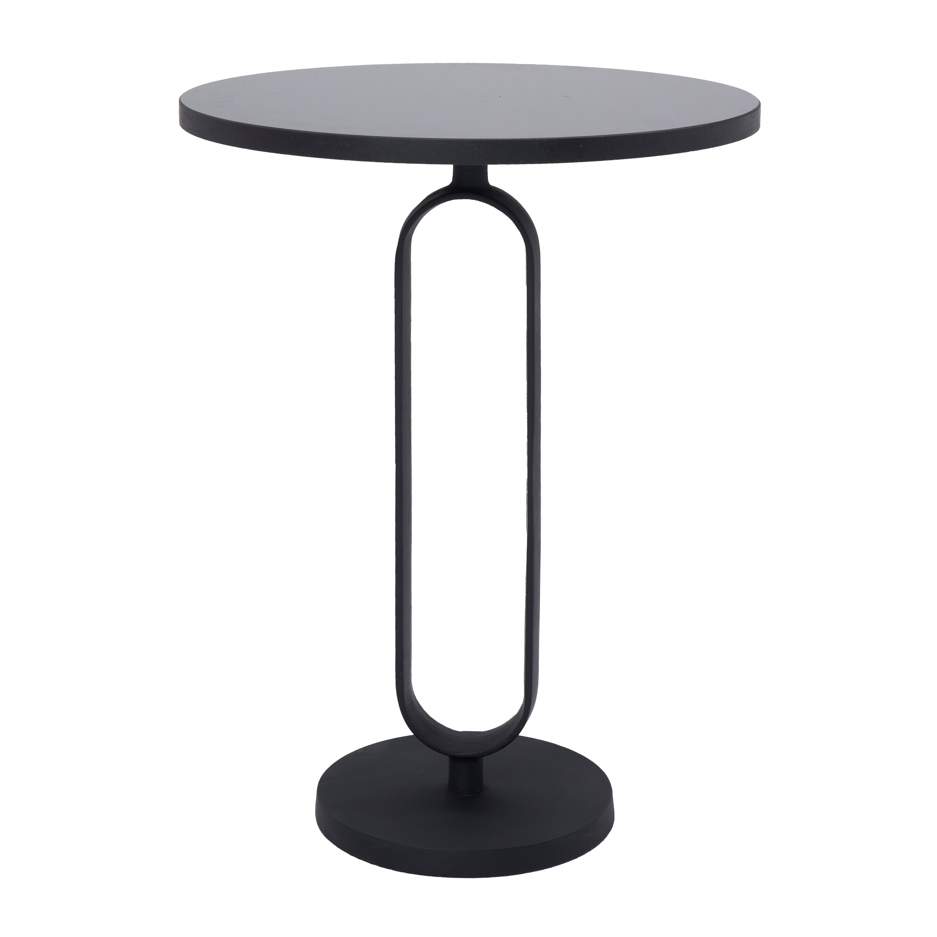 Eryx Indoor Cast Aluminum Side Table, Matte Black-End Table-DECOROLALA