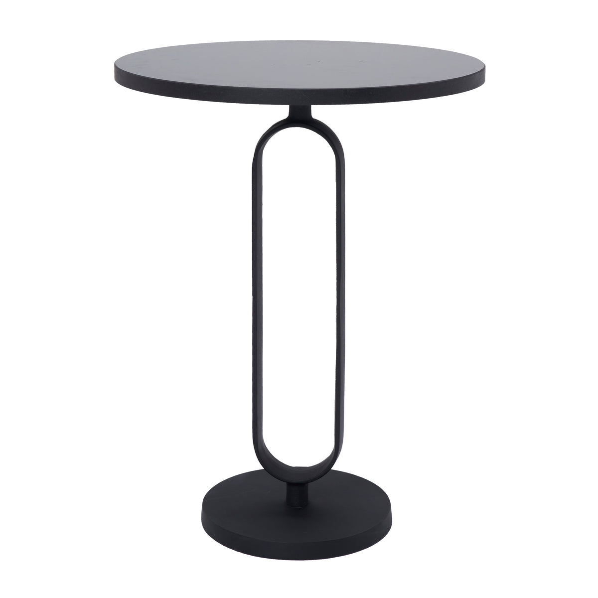 Eryx Indoor Cast Aluminum Side Table, Matte Black-End Tables-DECOROLALA