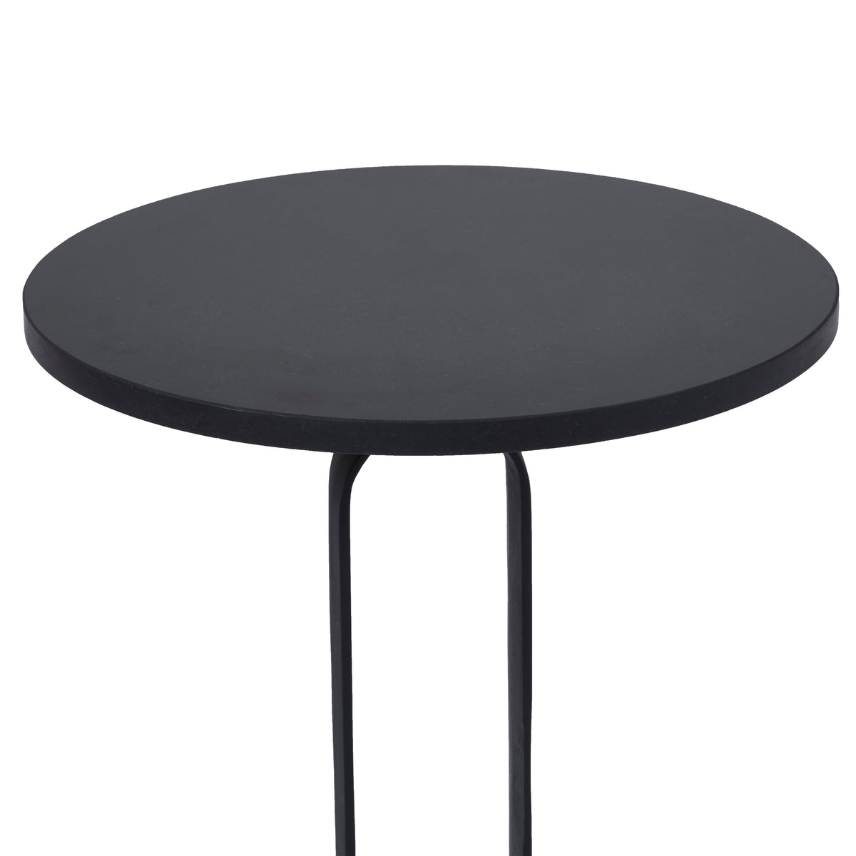 Eryx Indoor Cast Aluminum Side Table, Matte Black-End Tables-DECOROLALA