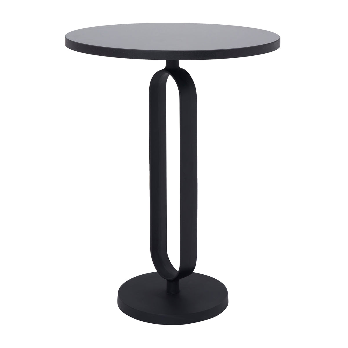 Eryx Indoor Cast Aluminum Side Table, Matte Black-End Tables-DECOROLALA