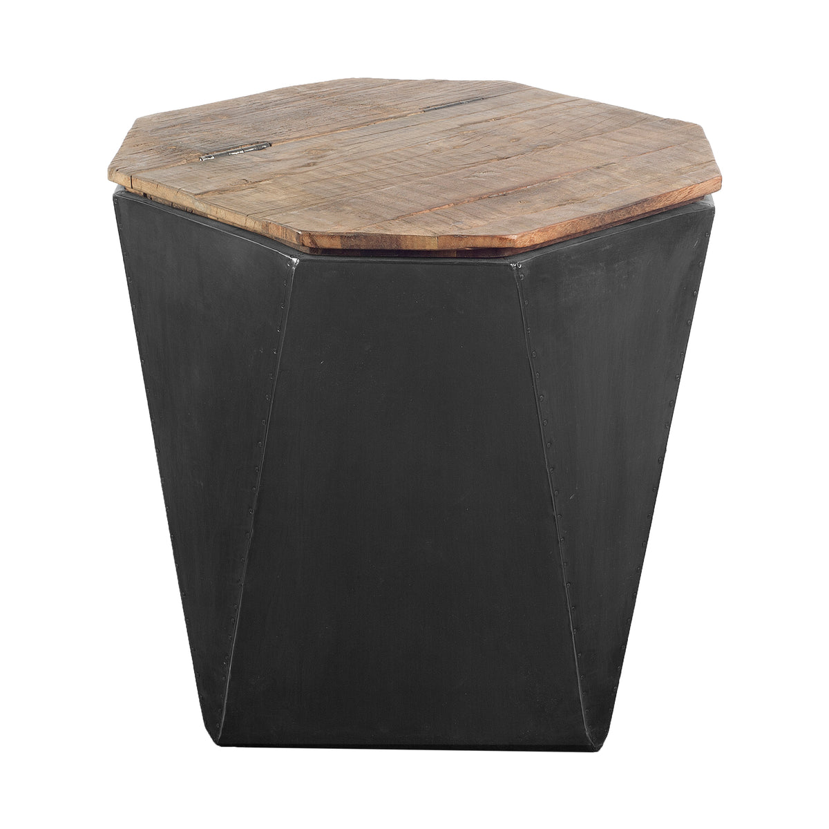 Esagono Octagonal Reclaimed Wood Side Table-Side Tables-DECOROLALA