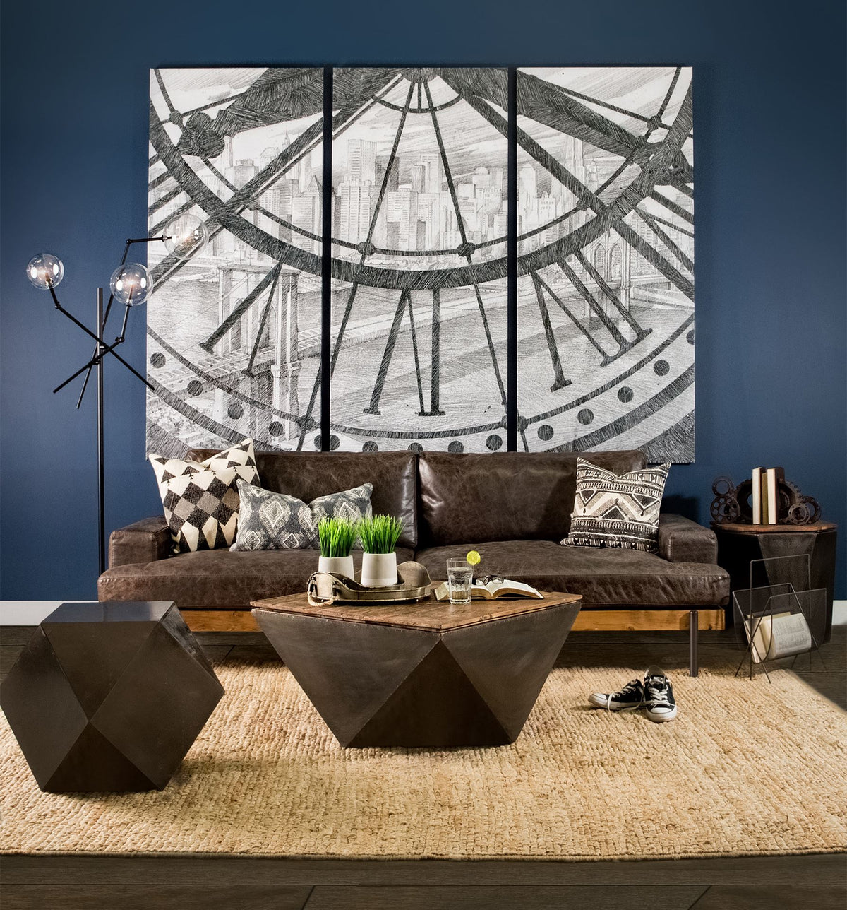 Esagono Octagonal Reclaimed Wood Side Table-Side Tables-DECOROLALA