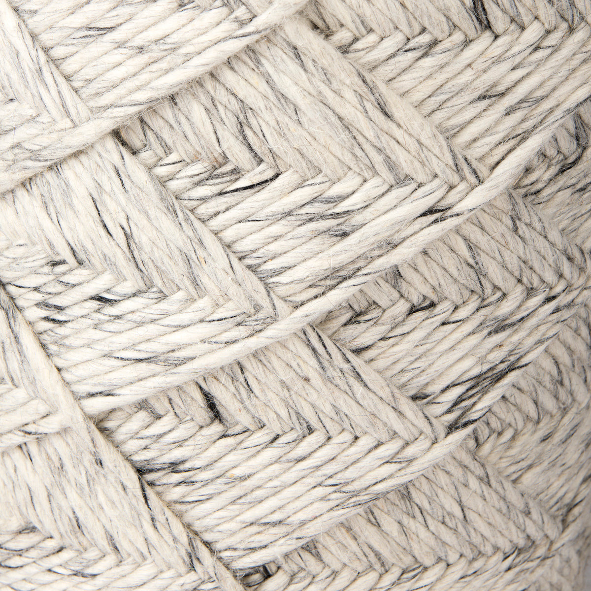 Esfera 17.7L x 15.7W x 15.7H Beige Chevron Woven Round Pouf-Poufs-DECOROLALA