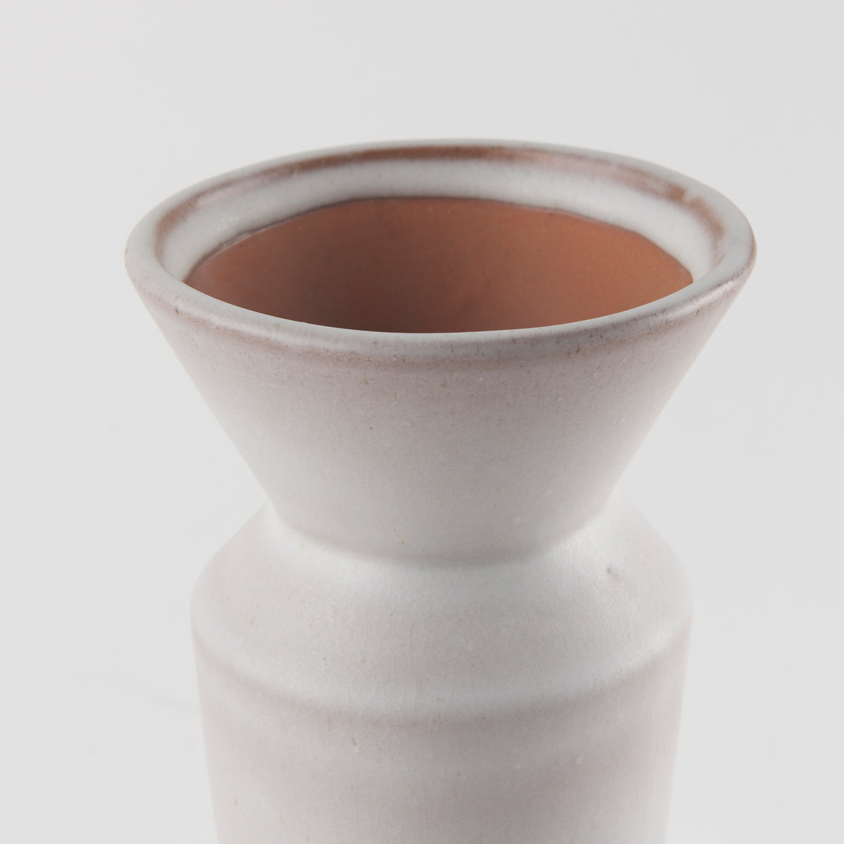 Esme 4.5L x 4.5W x 10.4H Whitewashed Ceramic Vase-Vase-DECOROLALA