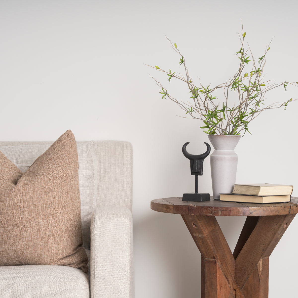 Esme 4.5L x 4.5W x 10.4H Whitewashed Ceramic Vase-Vase-DECOROLALA