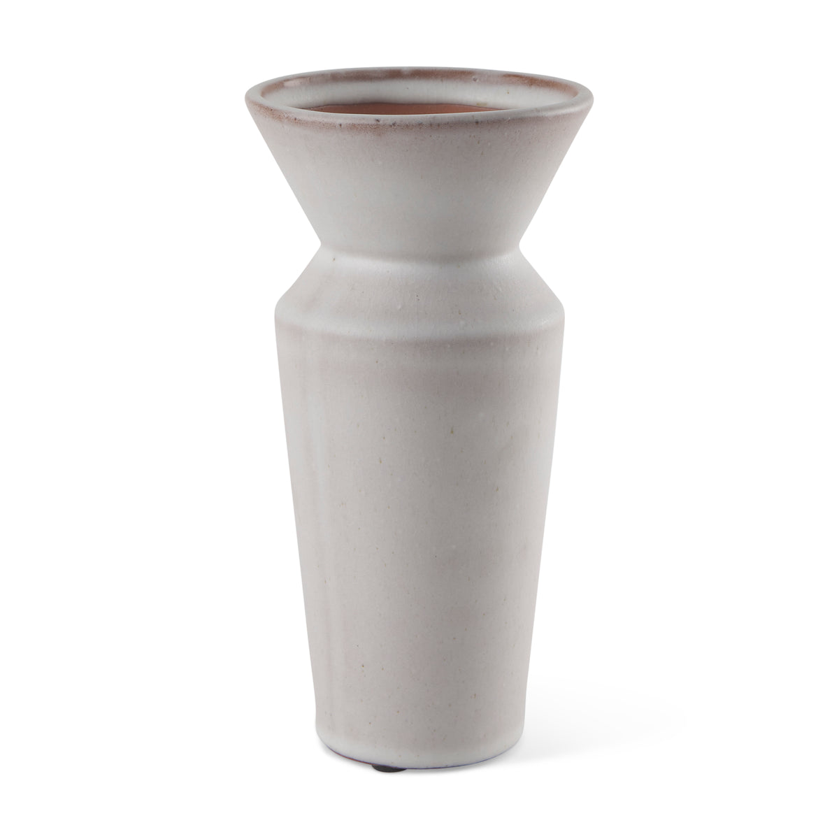 Esme Whitewashed Ceramic Vase-Vases-DECOROLALA