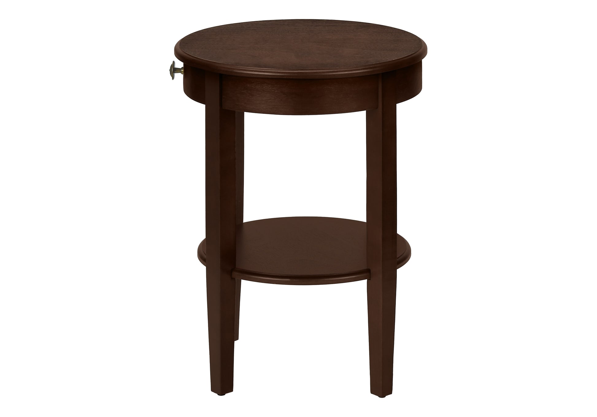 Espresso 2-Tier Round End Table 23"H-Accent Table-DECOROLALA