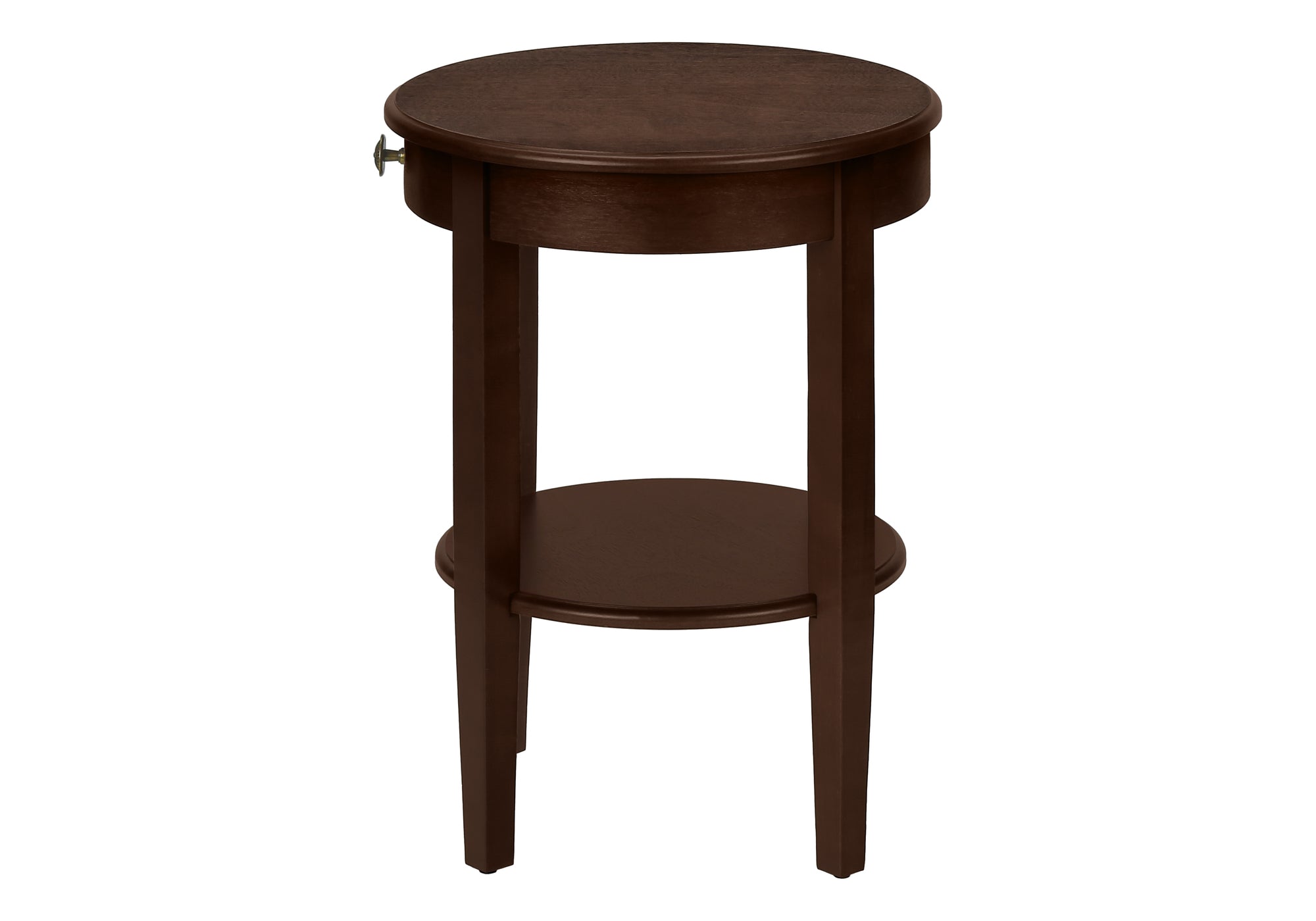 Espresso 2-Tier Round End Table 23"H-Accent Table-DECOROLALA