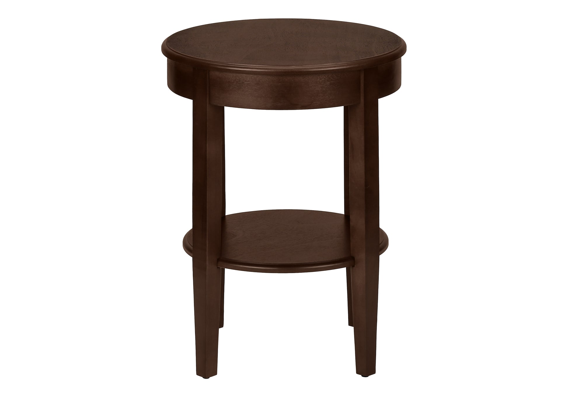 Espresso 2-Tier Round End Table 23"H-Accent Table-DECOROLALA