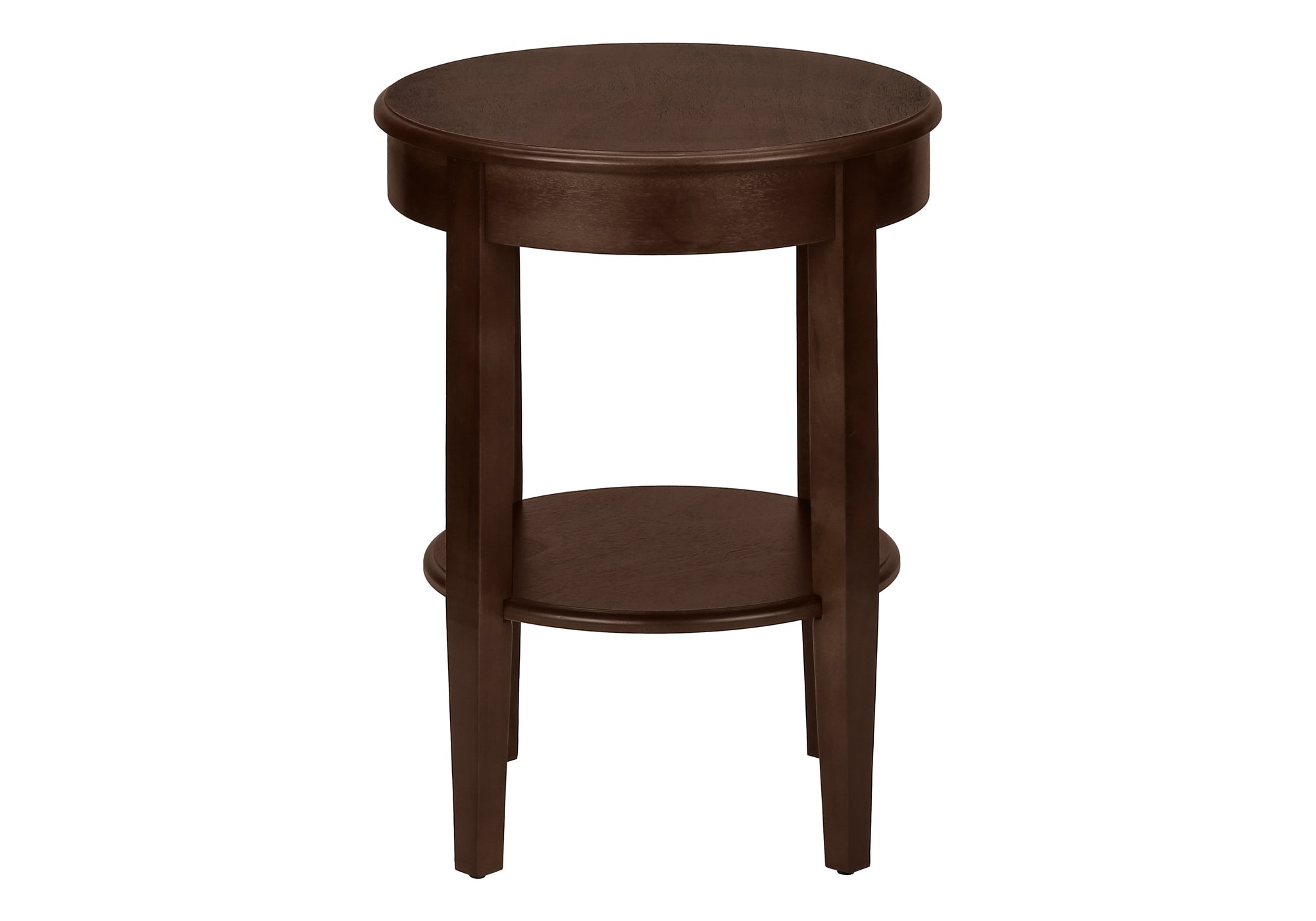Espresso 2-Tier Round End Table 23"H-Accent Table-DECOROLALA