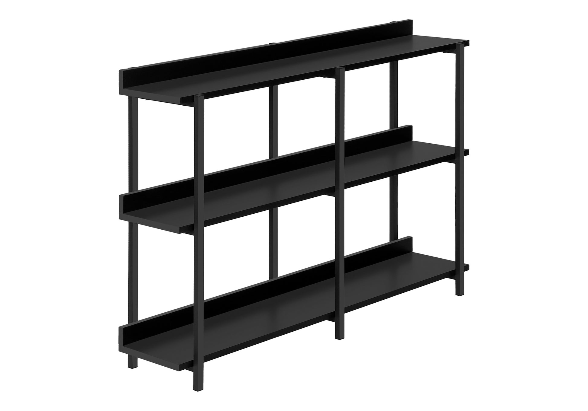 Espresso Console Table 47.25"L with 3-Tier Shelving-Accent Table-DECOROLALA