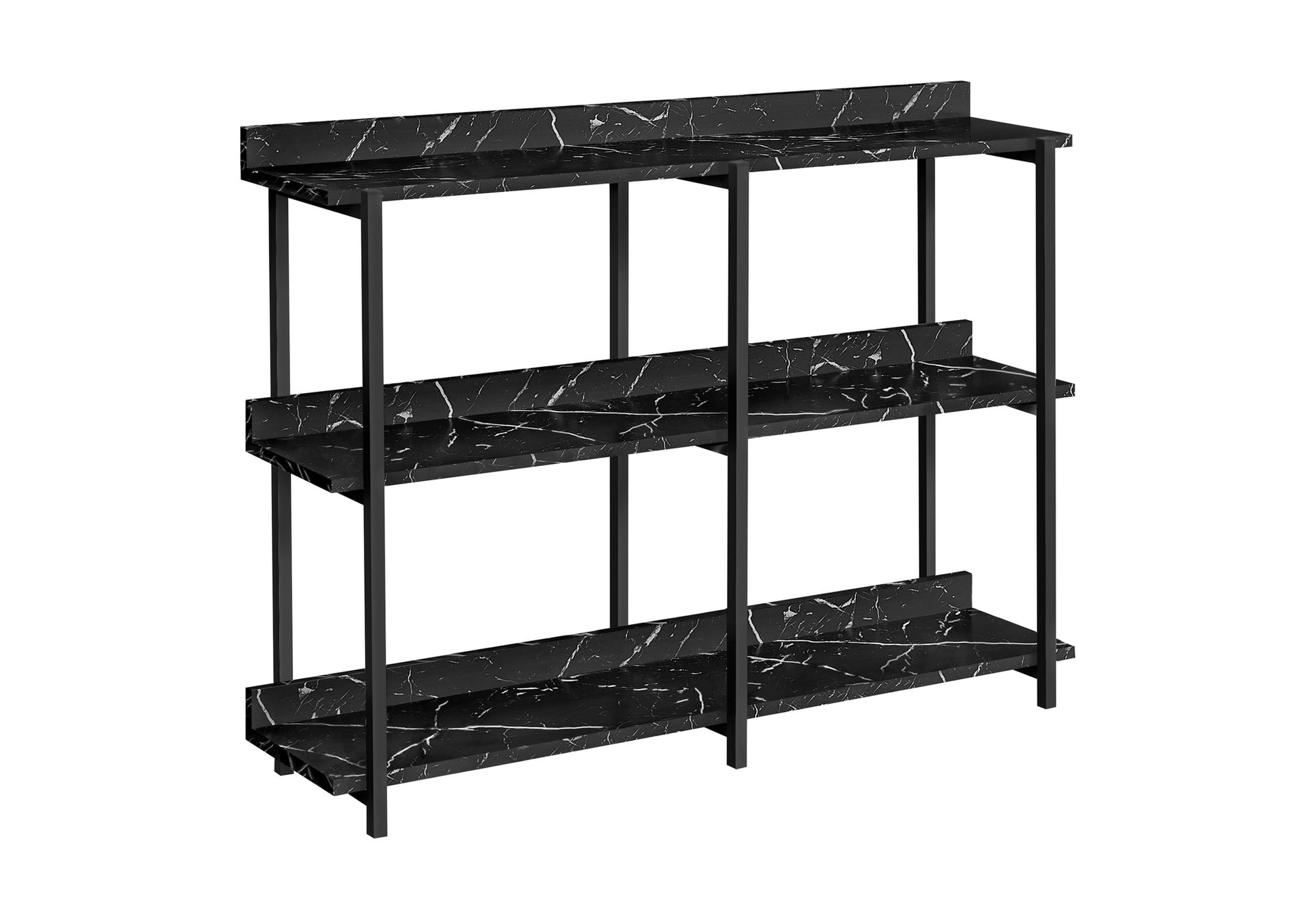 Espresso Console Table 47.25"L with 3-Tier Shelving-Accent Table-DECOROLALA