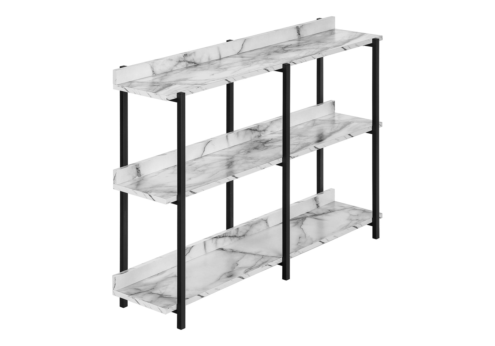 Espresso Console Table 47.25"L with 3-Tier Shelving-Accent Table-DECOROLALA