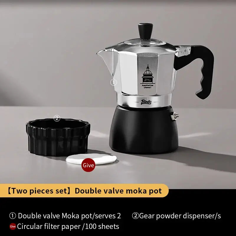 Espresso Extraction Coffee Maker, Dual Valve Moka Pot-Espresso Machine-DECOROLALA