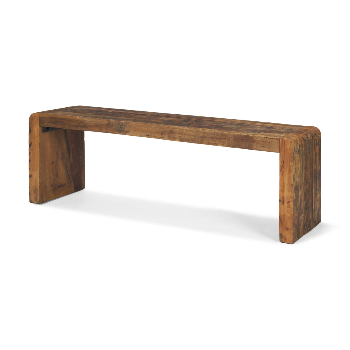 Estelle Rustic Brown Reclaimed Wood Bench-Benches-DECOROLALA