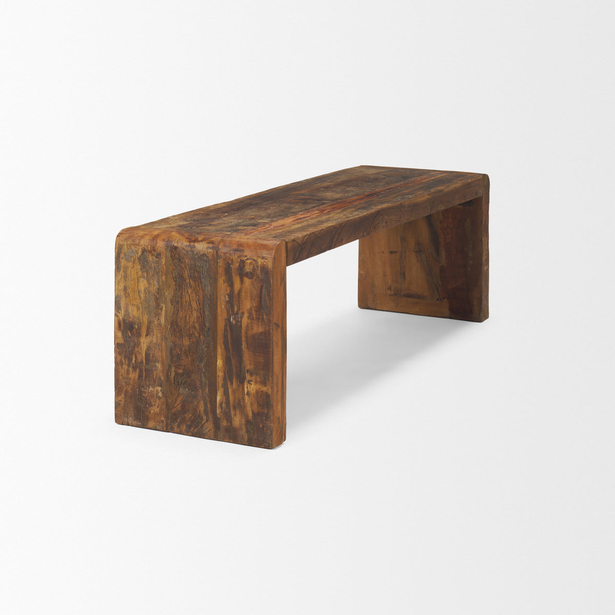 Estelle Rustic Brown Reclaimed Wood Bench-Benches-DECOROLALA