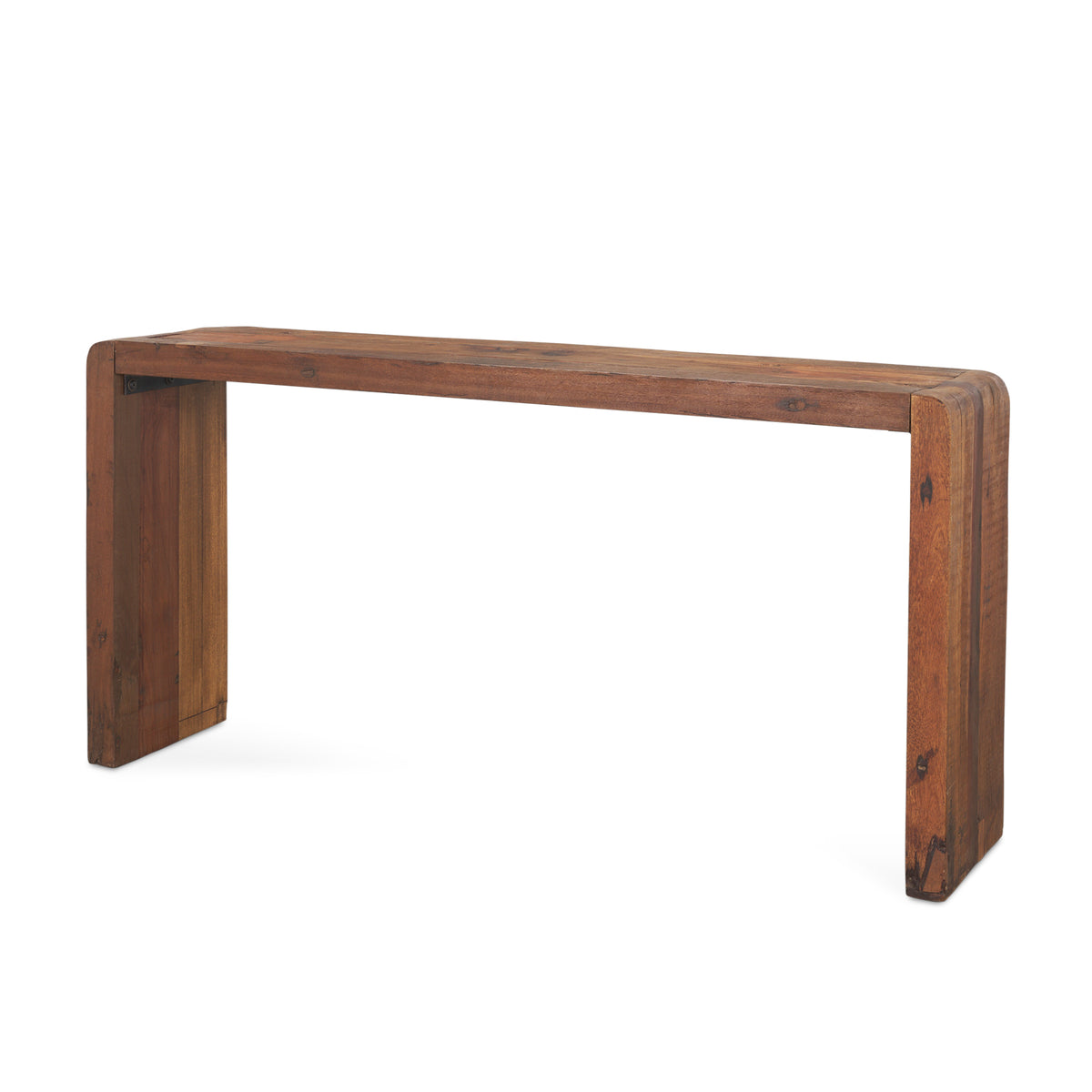 Estelle Rustic Brown Reclaimed Wood Console Table-Console Tables-DECOROLALA