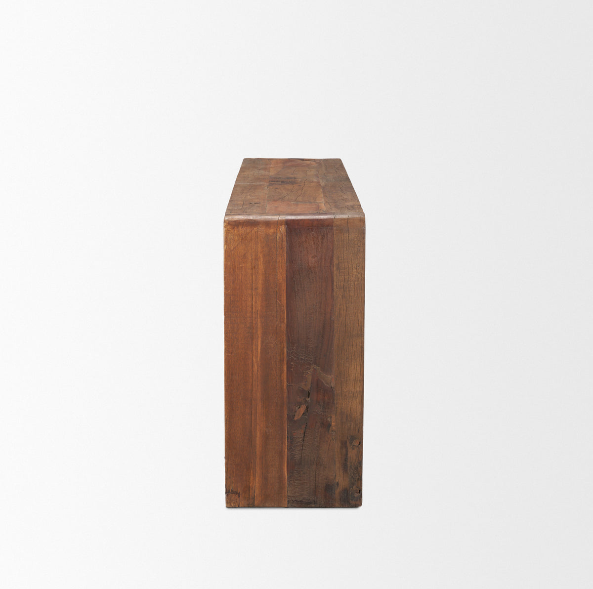 Estelle Rustic Brown Reclaimed Wood Console Table-Console Tables-DECOROLALA