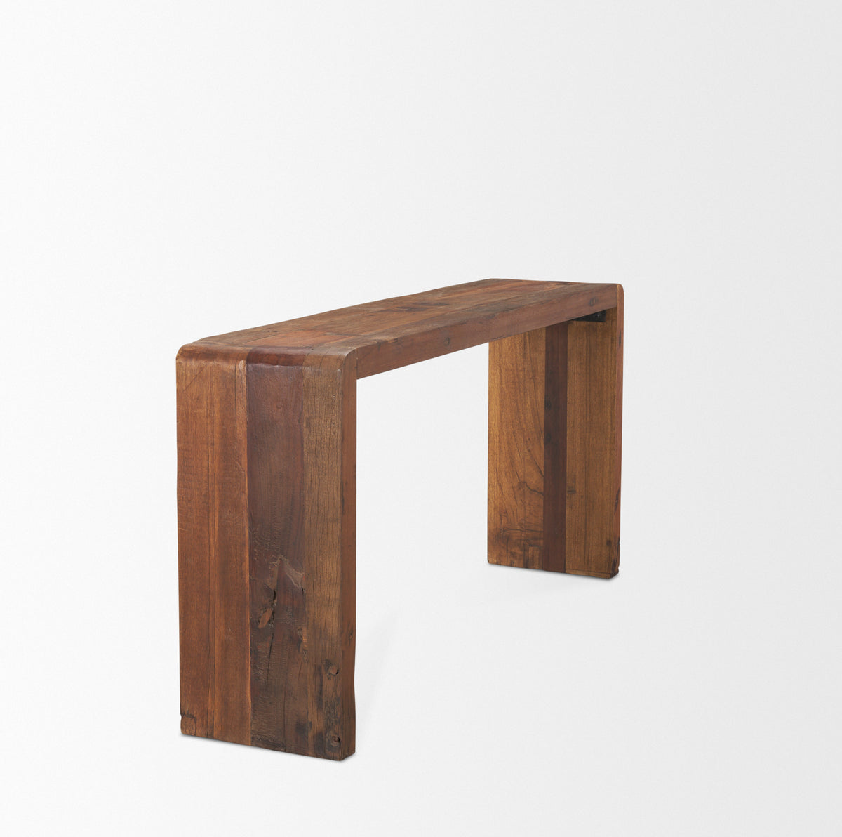 Estelle Rustic Brown Reclaimed Wood Console Table-Console Tables-DECOROLALA