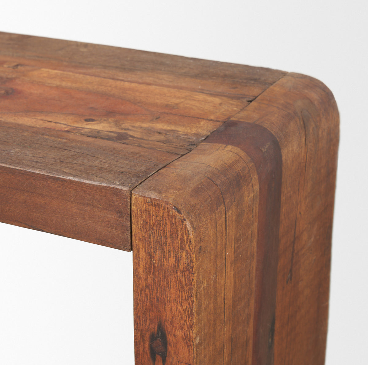 Estelle Rustic Brown Reclaimed Wood Console Table-Console Tables-DECOROLALA
