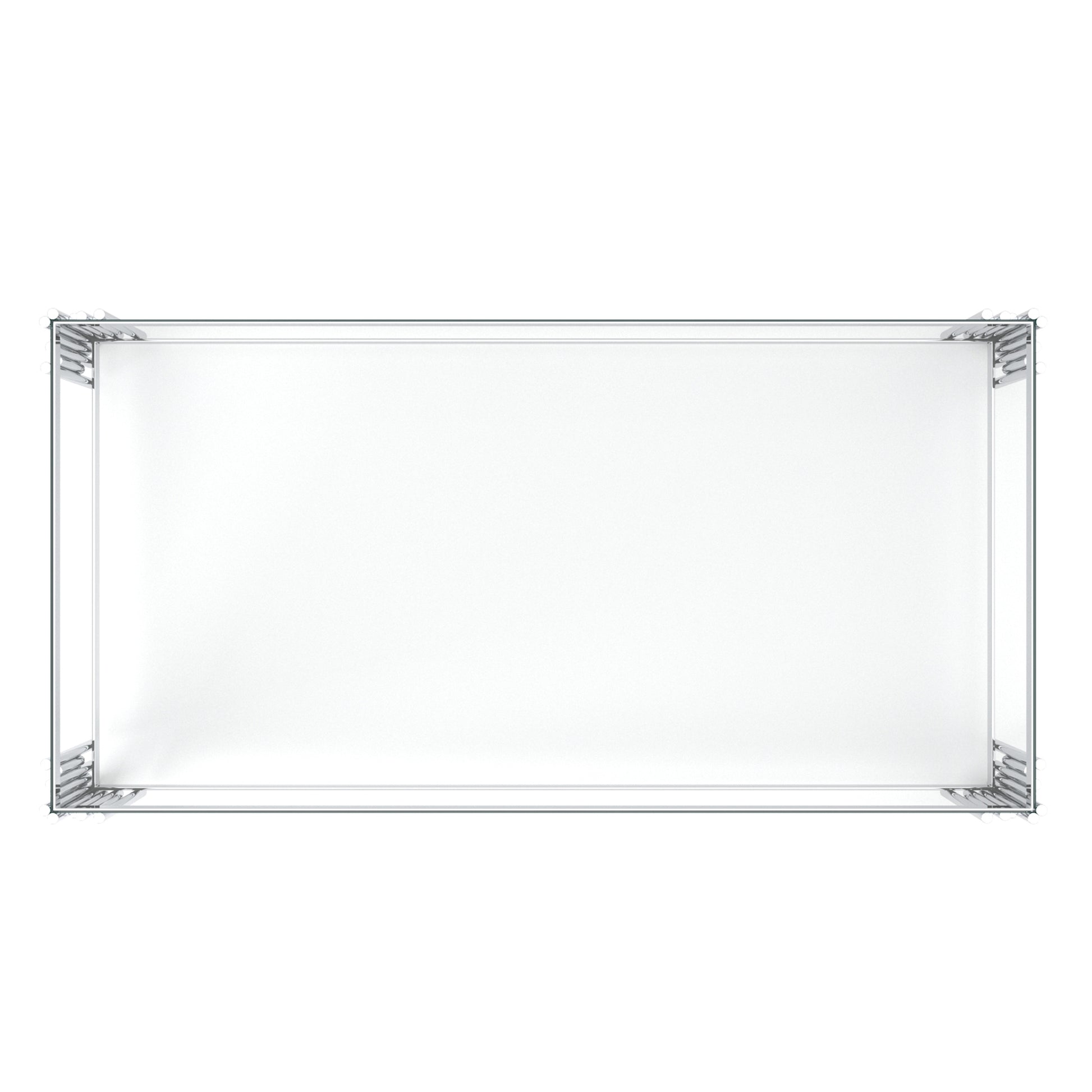 Estrel Coffee Table - Silver 2-Tier Glass and Mirror-DECOROLALA