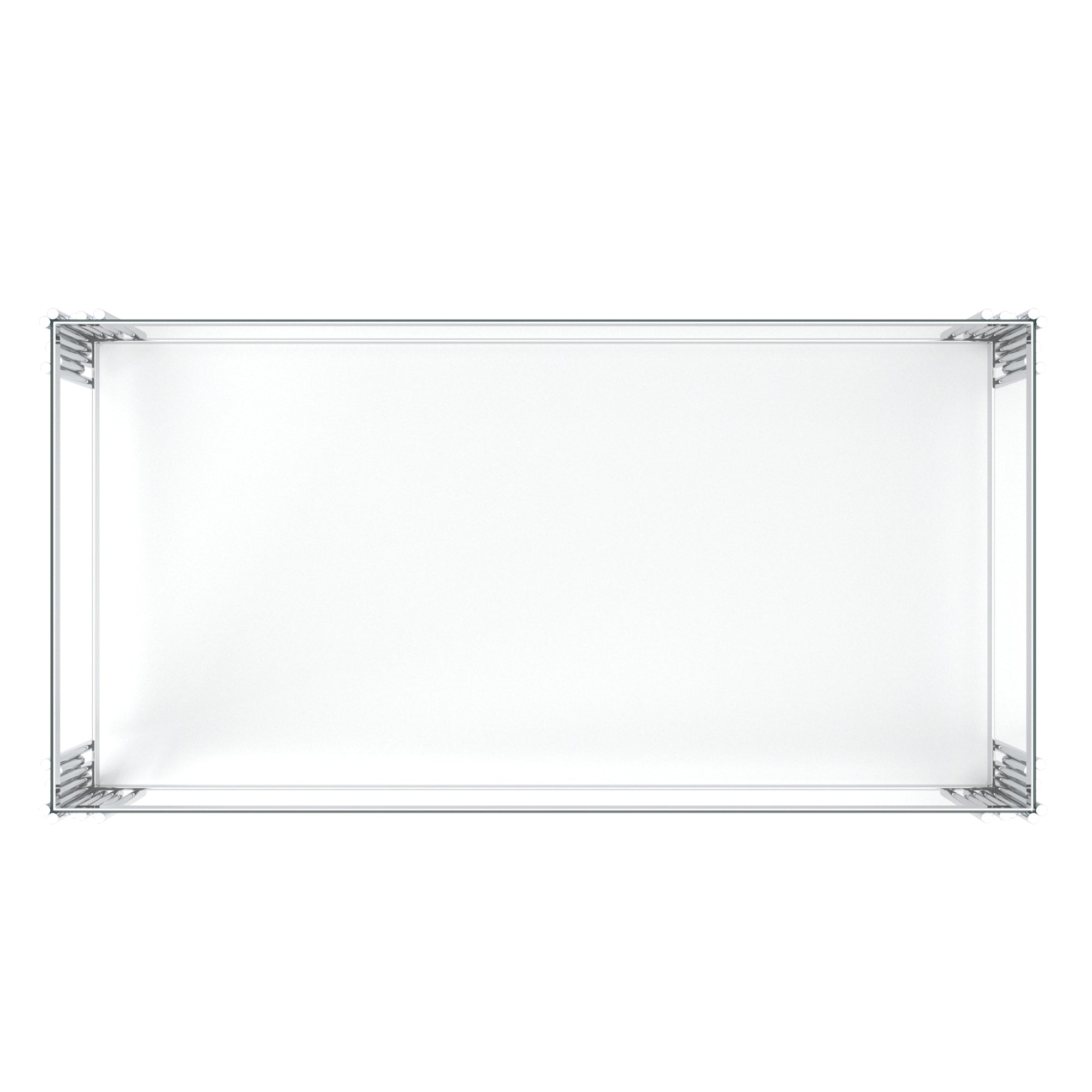 Estrel Coffee Table - Silver 2-Tier Glass and Mirror-DECOROLALA