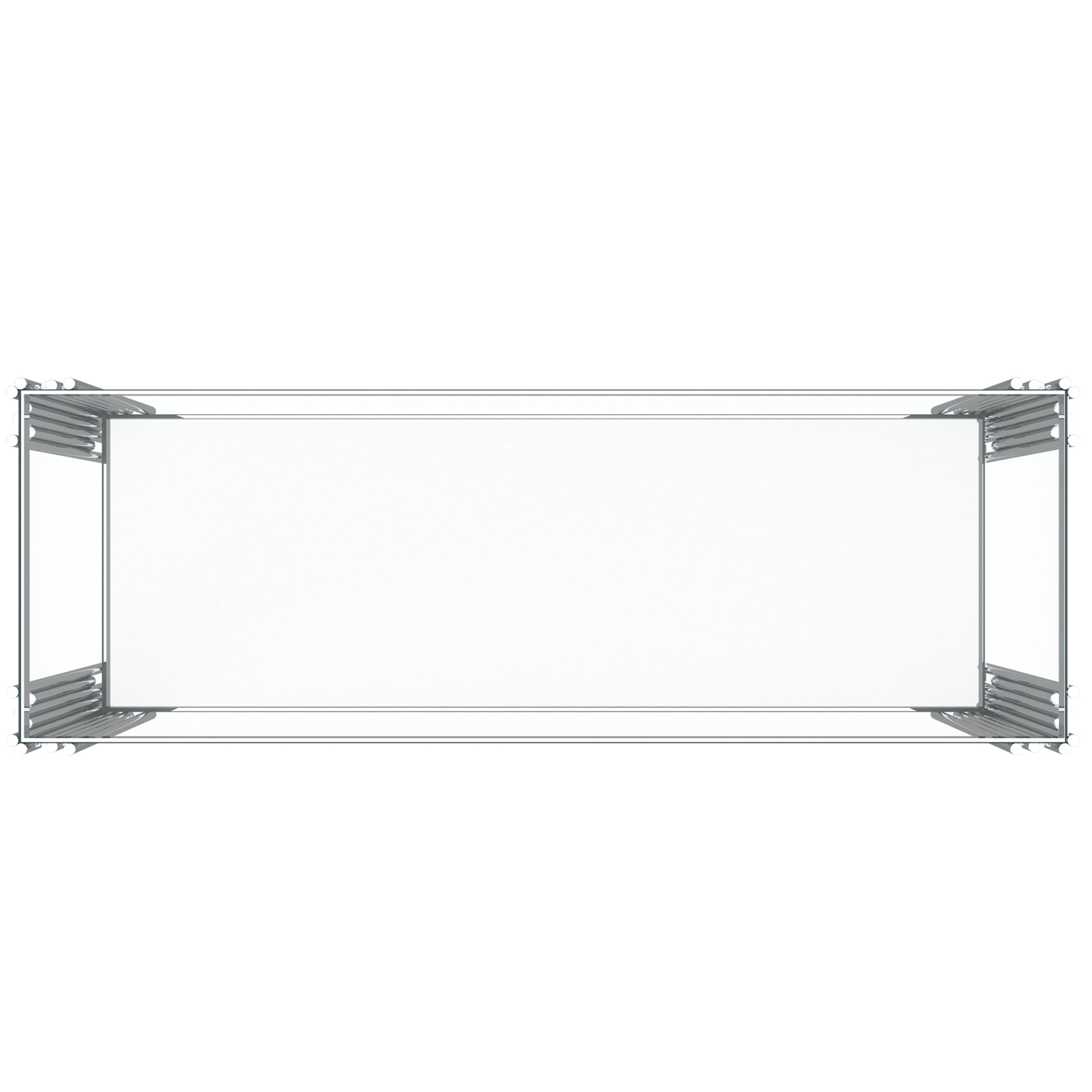 Estrel Console Table - Silver Contemporary 2-Tier Glass-DECOROLALA