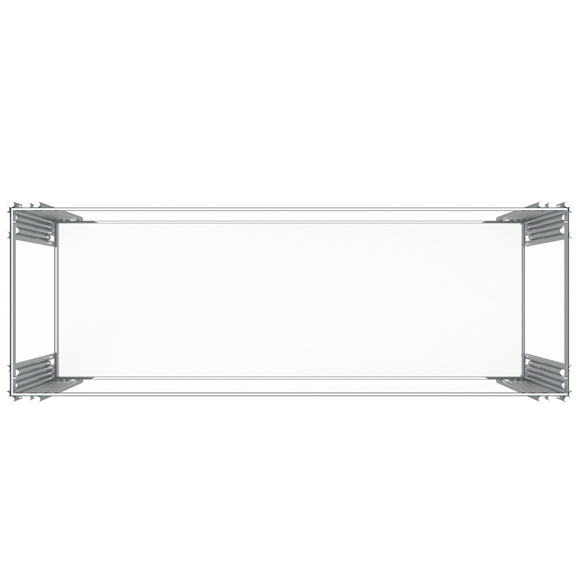 Estrel Console Table - Silver Contemporary 2-Tier Glass-DECOROLALA