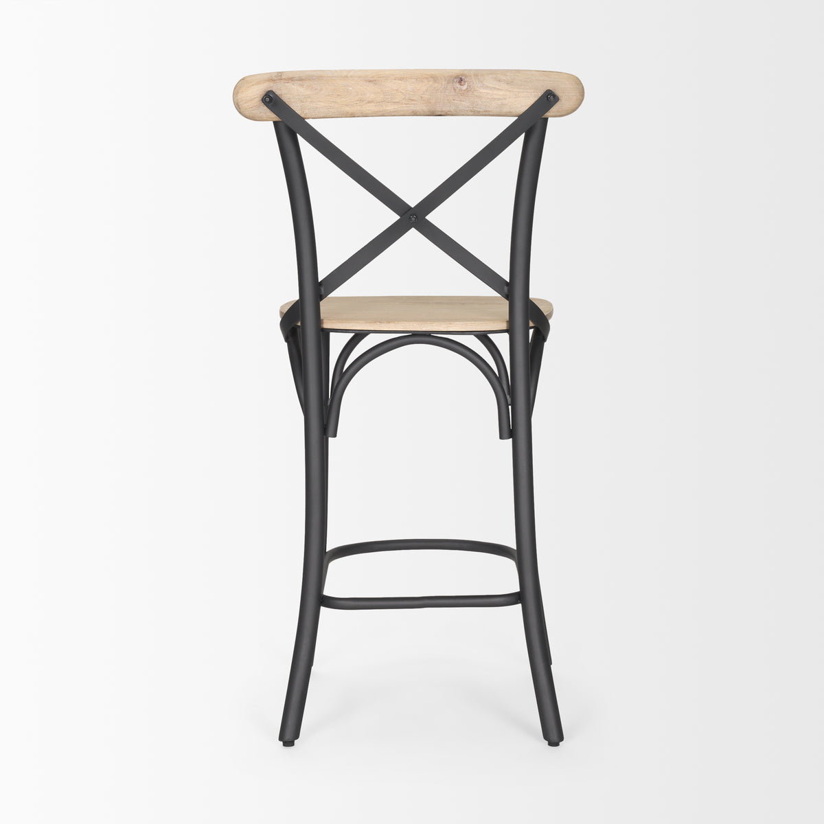 Etienne 26.25" Seat Height Wood Seat Metal Base Stool-Bar Stools-DECOROLALA