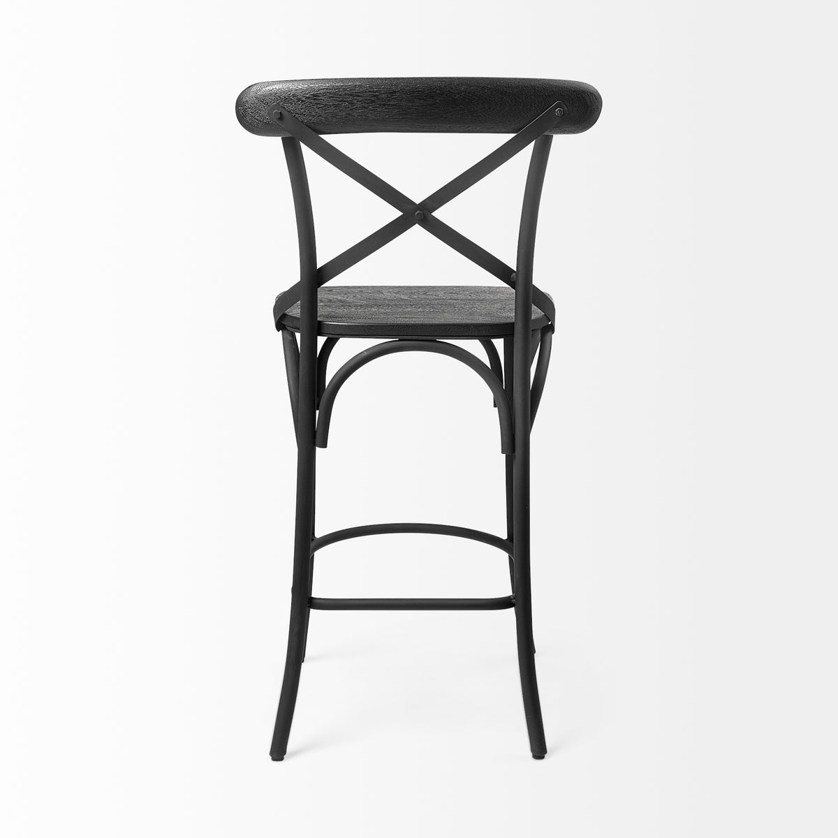 Etienne 26.25" Seat Height Wood Seat Metal Base Stool-Bar Stools-DECOROLALA