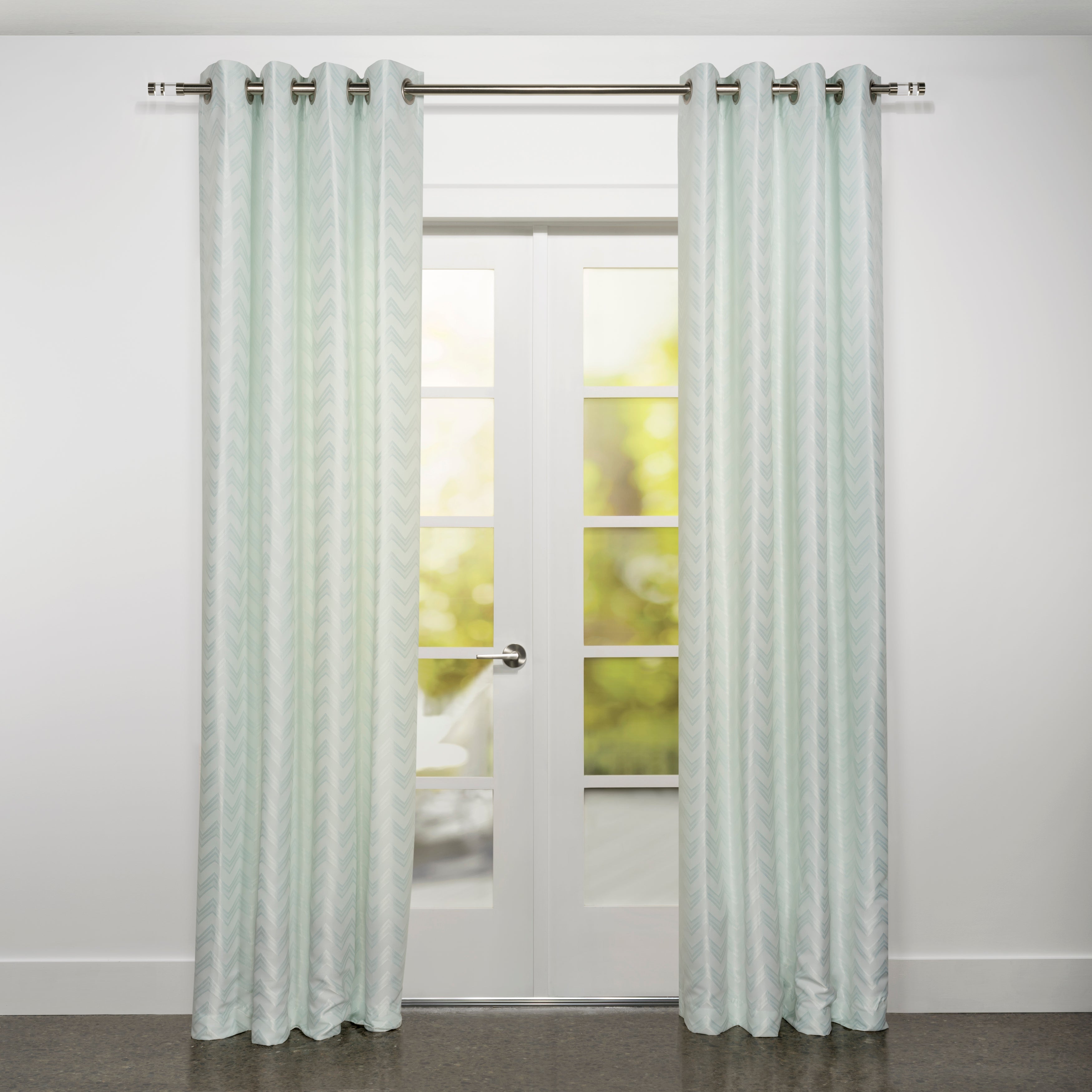 Etna Chevron Jacquard Design Grommet Curtain-Curtains-DECOROLALA