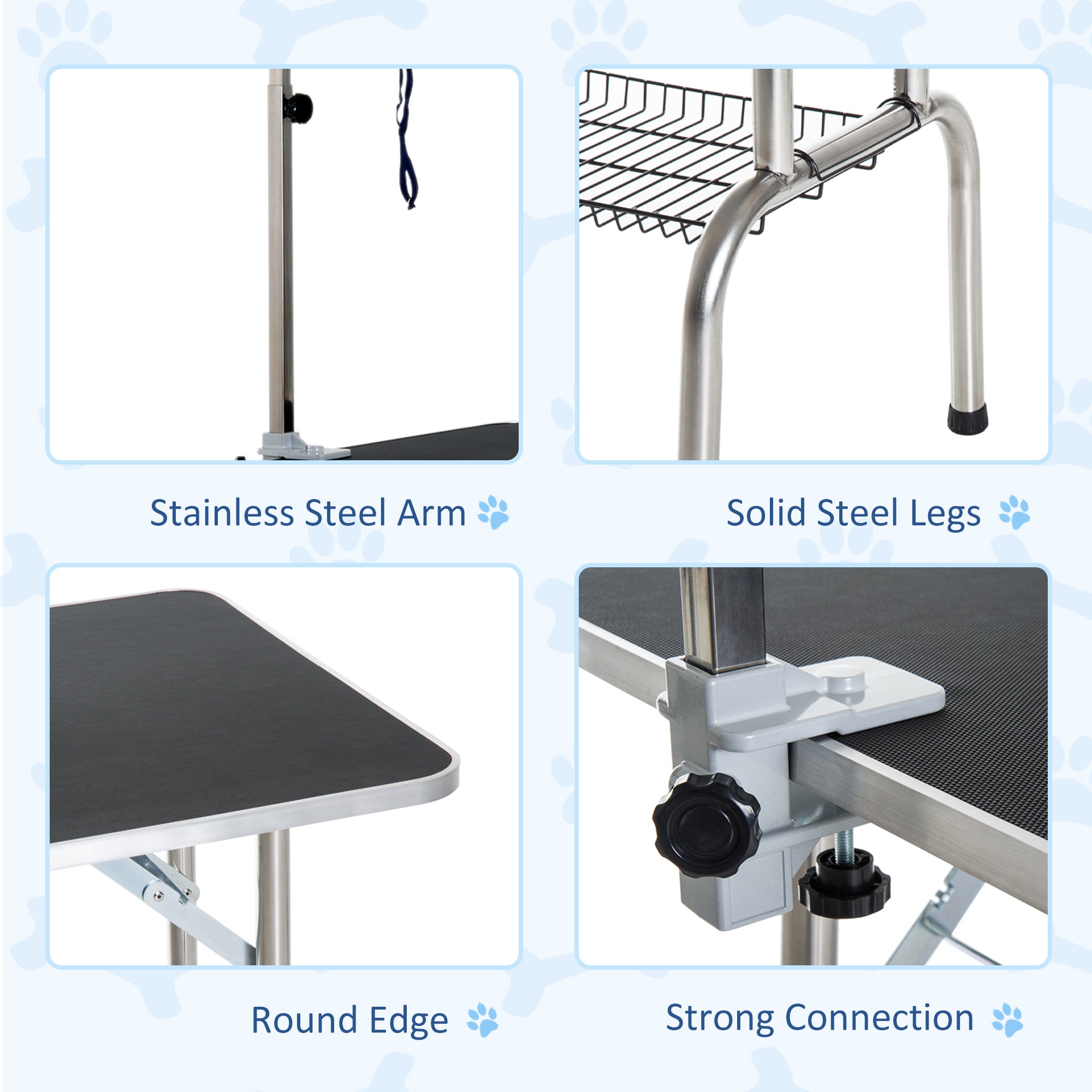 36-inch Dog Grooming Table Stainless Steel QUALITY GUARANTEED with Adjustable Arm and Basket