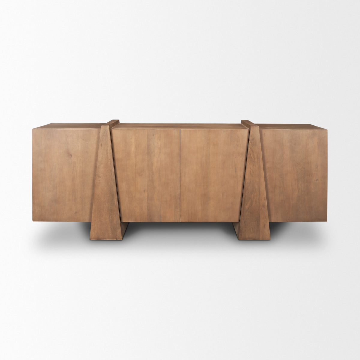 Eula Medium Brown Wood 4-Door Sideboard-Sideboards & Buffets-DECOROLALA