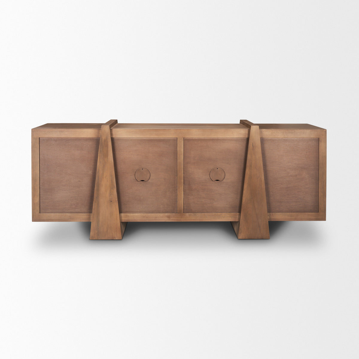 Eula Medium Brown Wood 4-Door Sideboard-Sideboards & Buffets-DECOROLALA