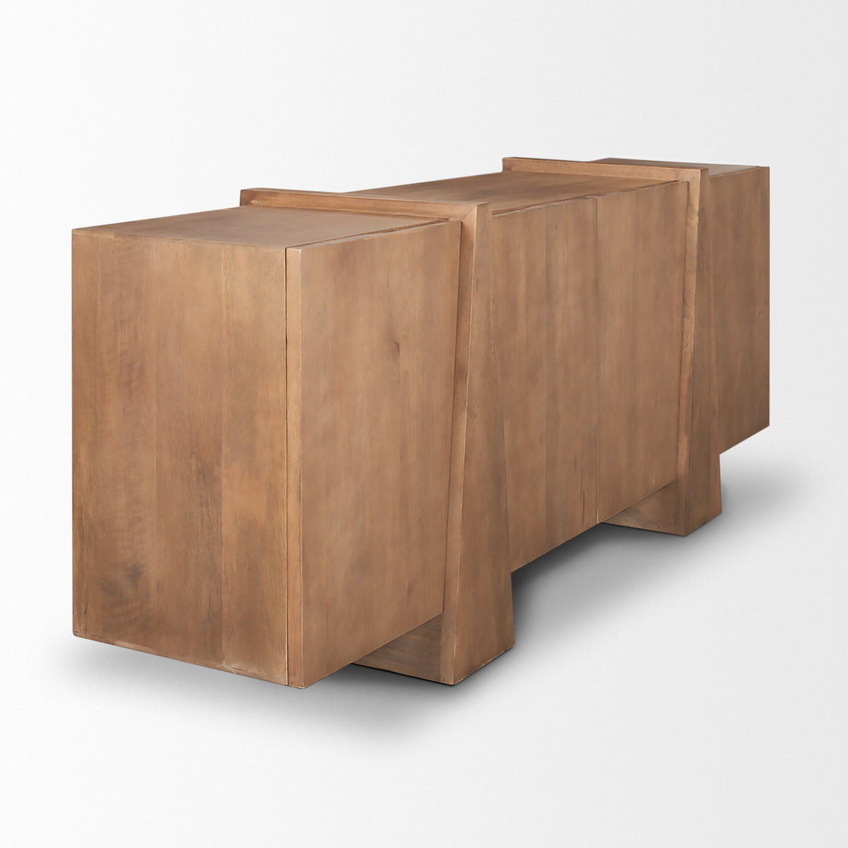 Eula Medium Brown Wood 4-Door Sideboard-Sideboards & Buffets-DECOROLALA