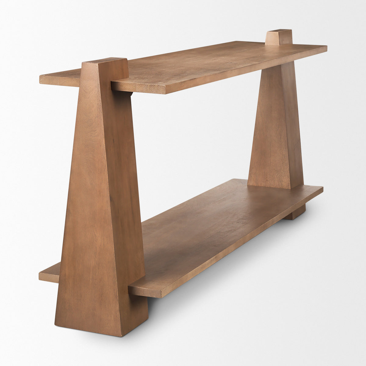 Eula Medium Brown Wood Console Table-Console Tables-DECOROLALA