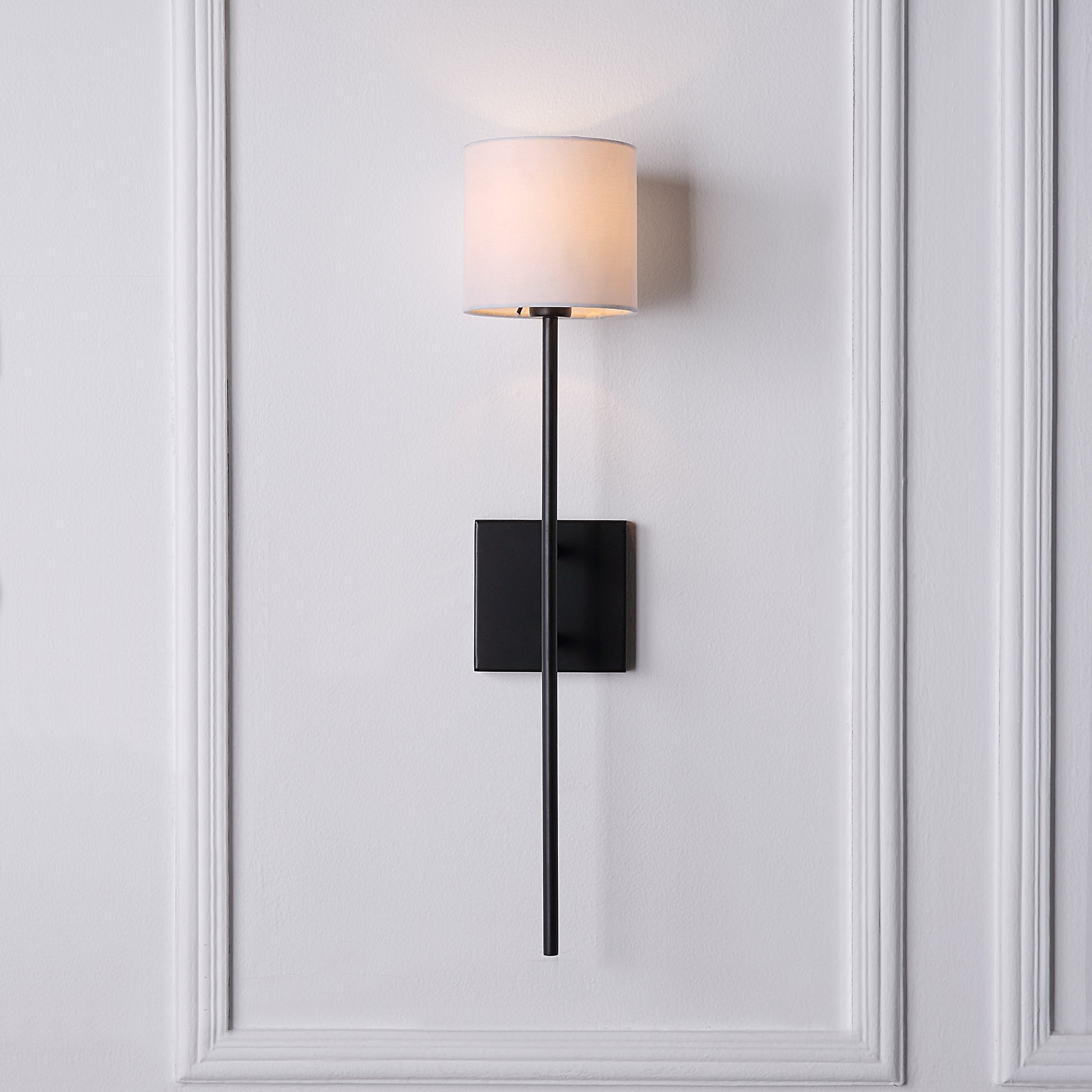 Eunices 24" Length Wall Sconce, Black and White-Wall Sconce-DECOROLALA