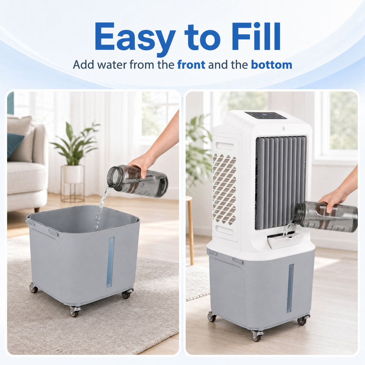 Evaporative Air Cooler with 7 Gallon Large Water Tank-Air Coolers-DECOROLALA