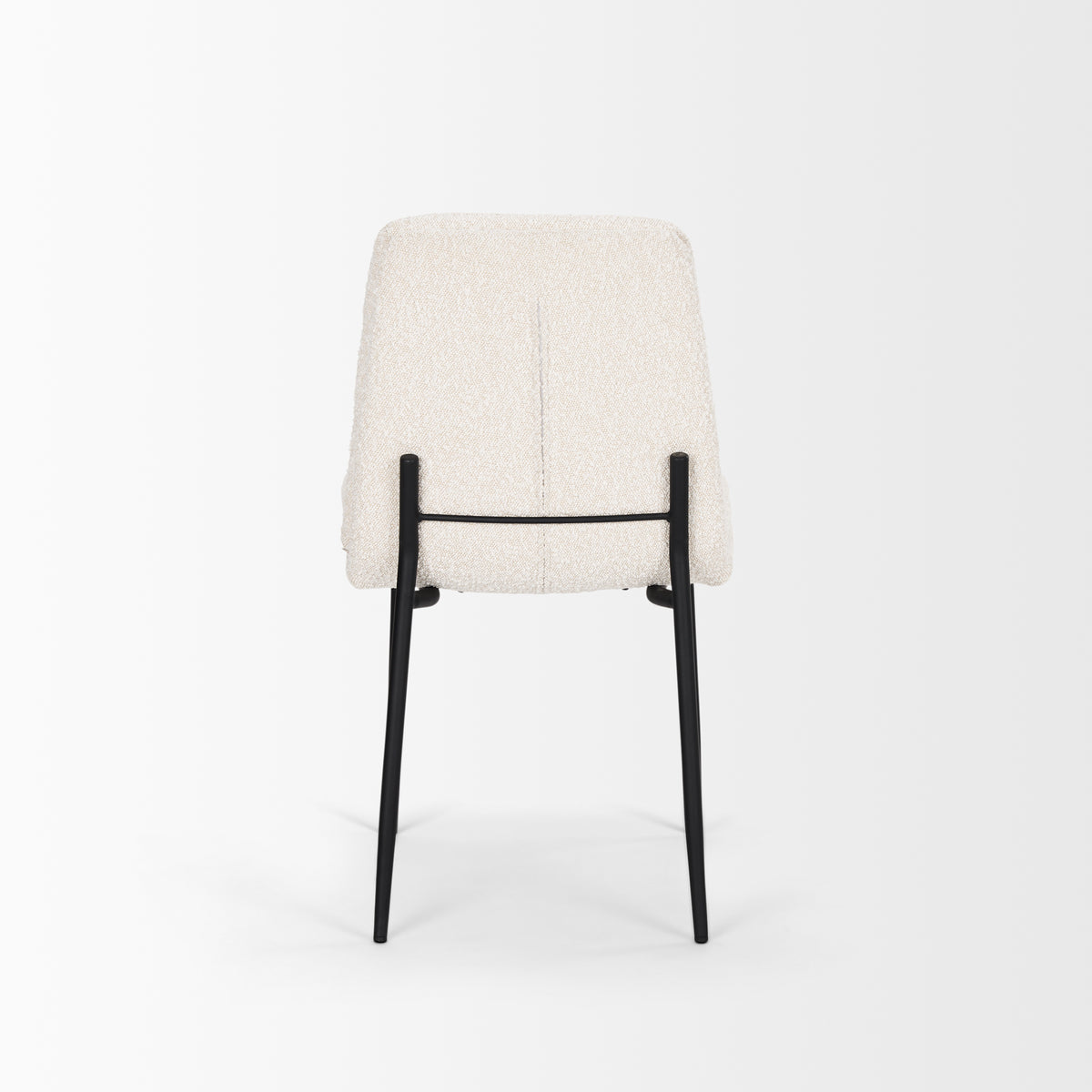 Eve Curved Back Dining Side Chair | Cream Boucle w/ Black Metal-Dining Chairs-DECOROLALA