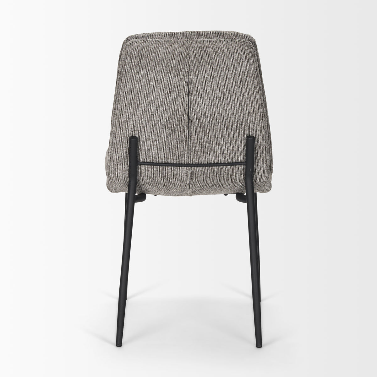 Eve Curved Back Dining Side Chair | Gray Fabric w/ Black Metal-Dining Chairs-DECOROLALA