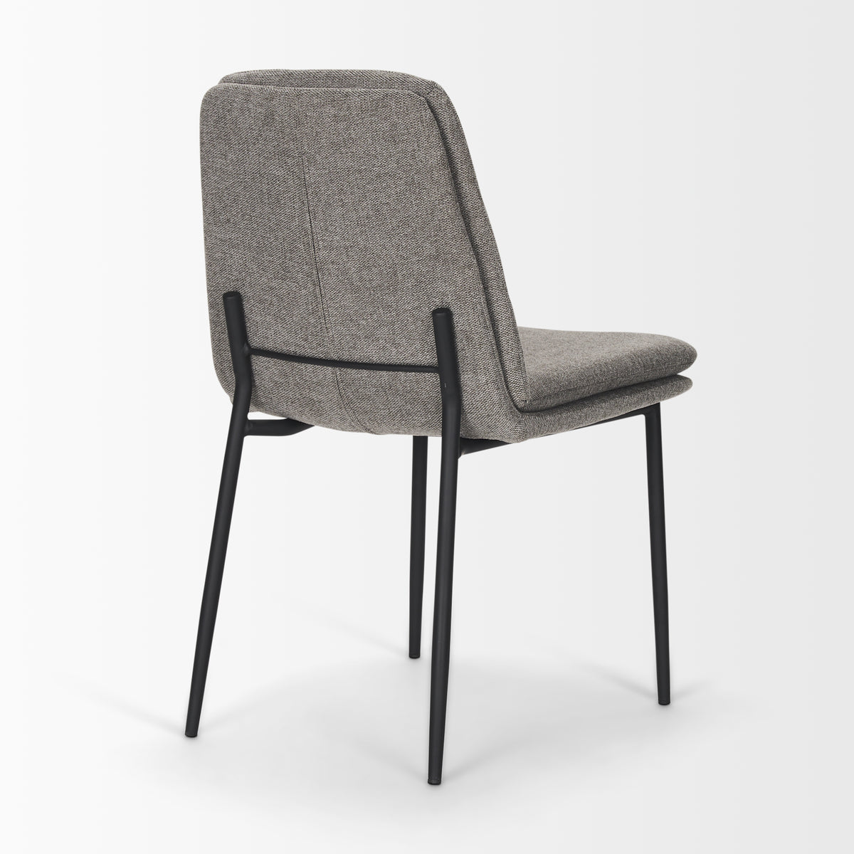 Eve Curved Back Dining Side Chair | Gray Fabric w/ Black Metal-Dining Chairs-DECOROLALA