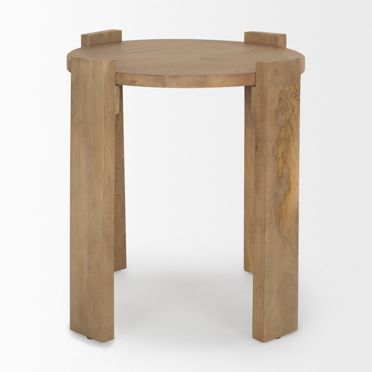 Evelyn Light Brown Round End/Side Table-End and Side Tables-DECOROLALA