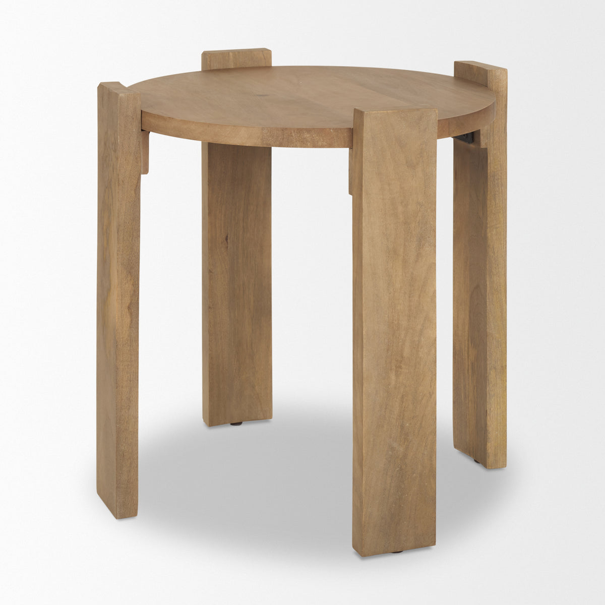 Evelyn Light Brown Round End/Side Table-End and Side Tables-DECOROLALA