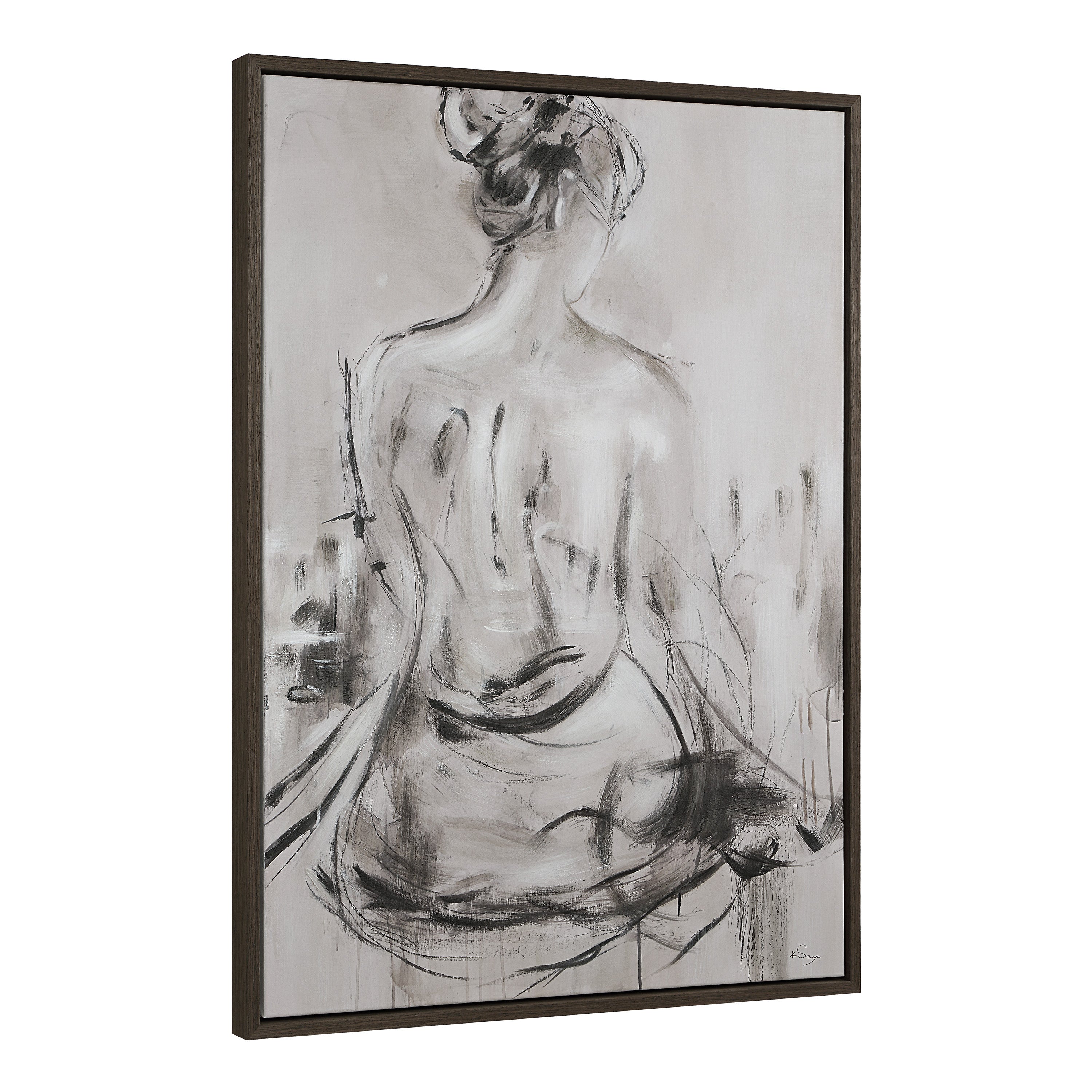 Evelyne 48" H x 36" W Canvas Art, White-Canvas Art-DECOROLALA