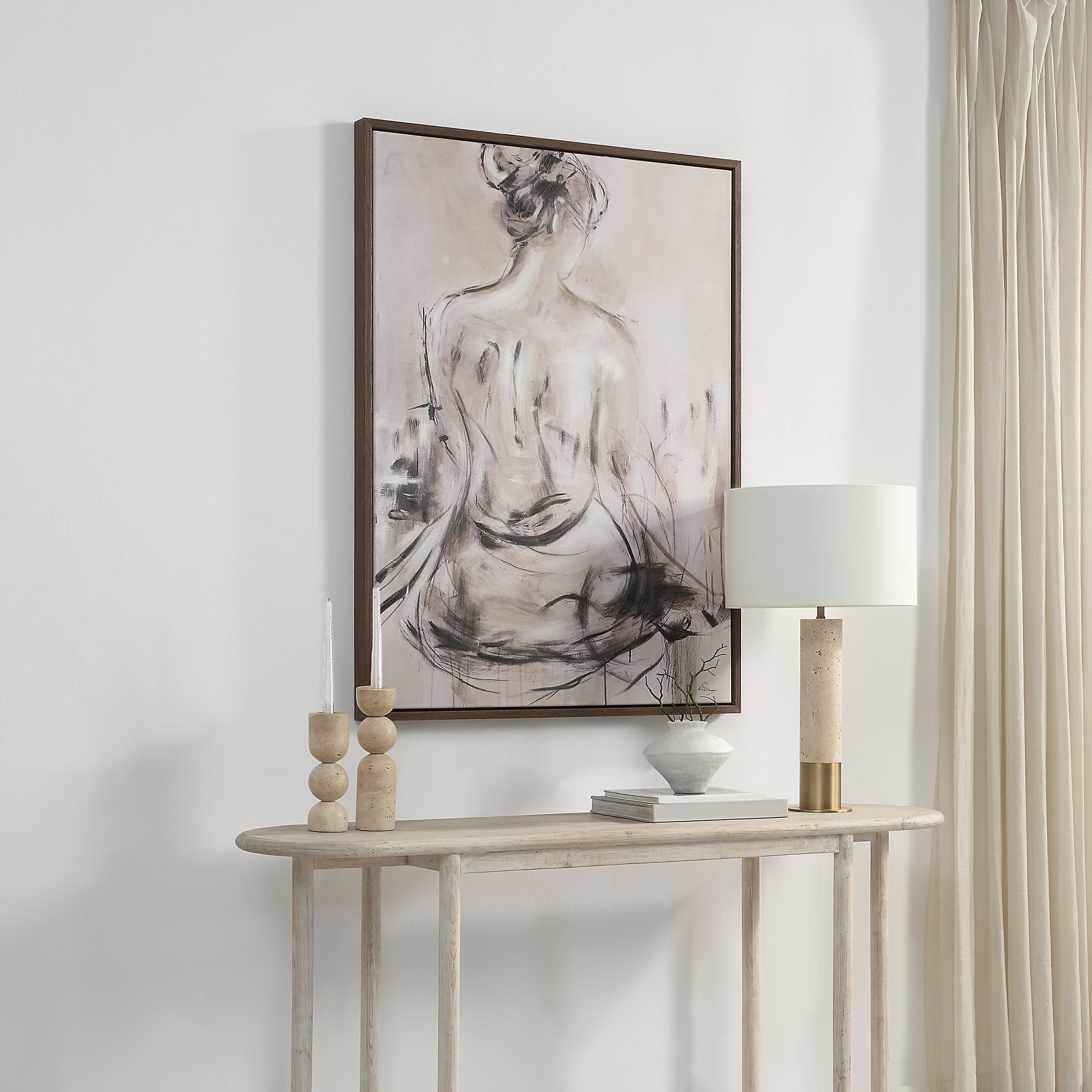 Evelyne 48" H x 36" W Canvas Art, White-Canvas Art-DECOROLALA